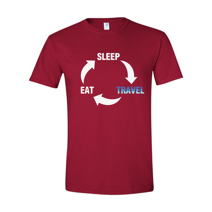 ADULT Unisex T-Shirt TRAB005 EAT SLEEP TRAVEL