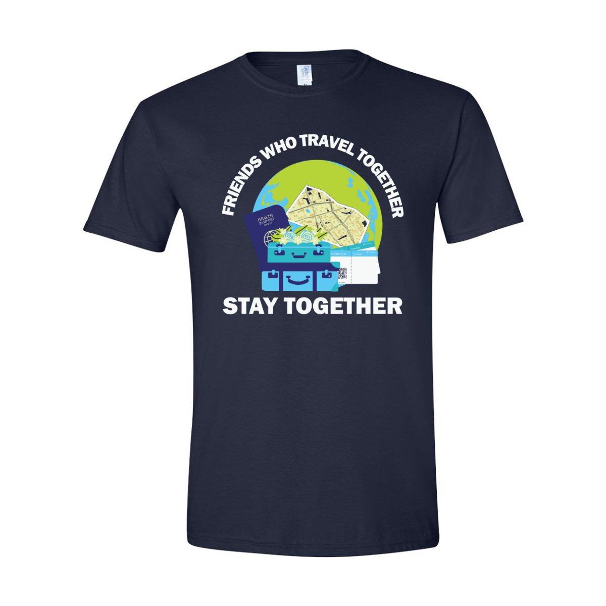 ADULT Unisex T-Shirt TRAB006 FRIENDS WHO TRAVEL TOGETHER