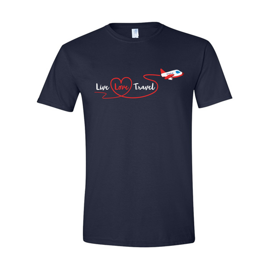 ADULT Unisex T-Shirt TRAB013 LIVE LOVE TRAVEL