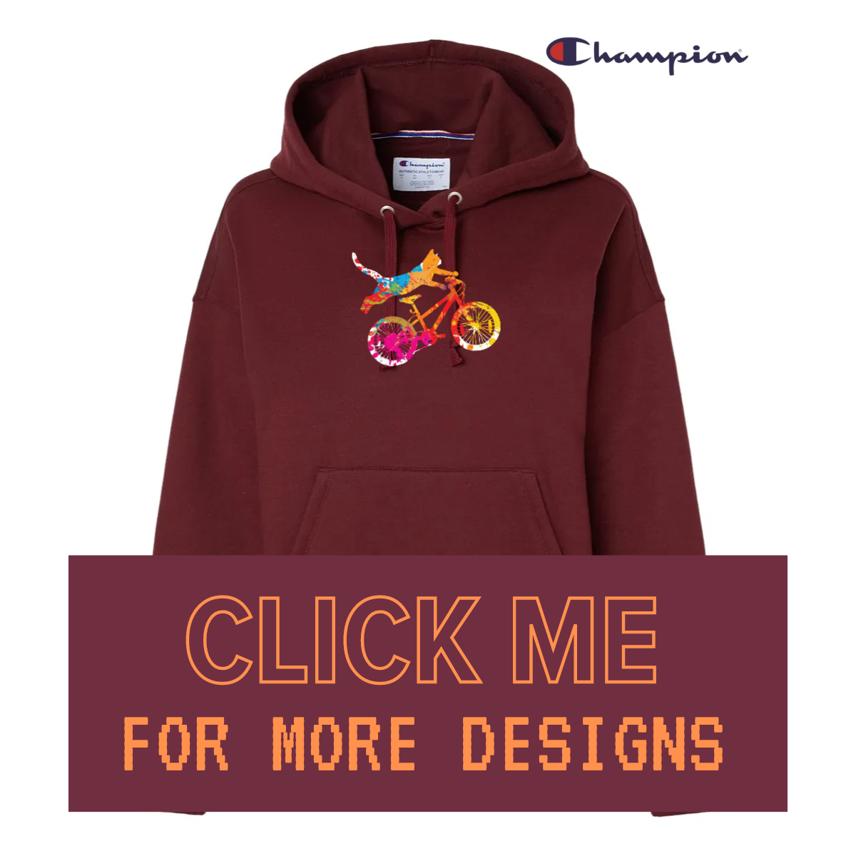 CHAMPION Women's Powerblend® Hoodie BIKING Custom Design