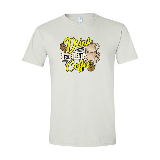 ADULT Unisex T-Shirt COFA015 DRINK EXCELLENT COFFEE