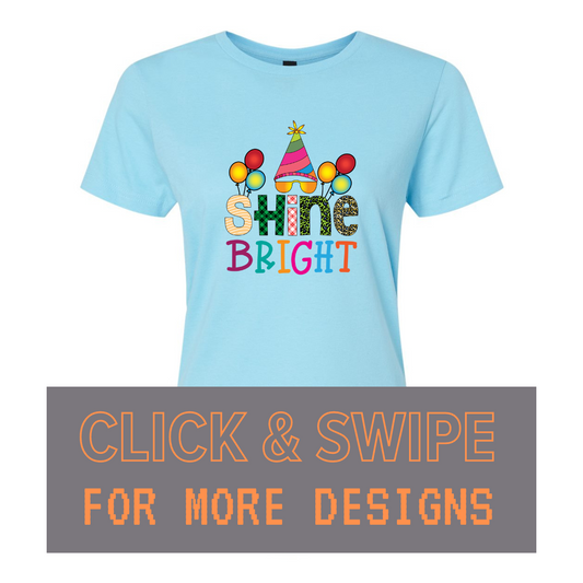 WOMEN'S Crewneck T-Shirt BIRTHDAY Custom Design