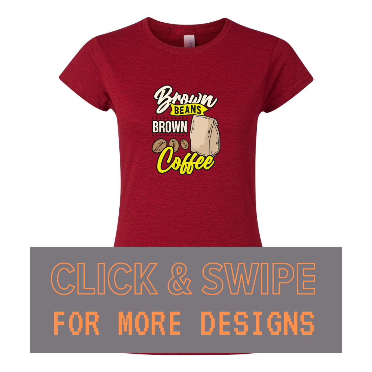 WOMEN'S Crewneck T-Shirt COFFEE Custom Design