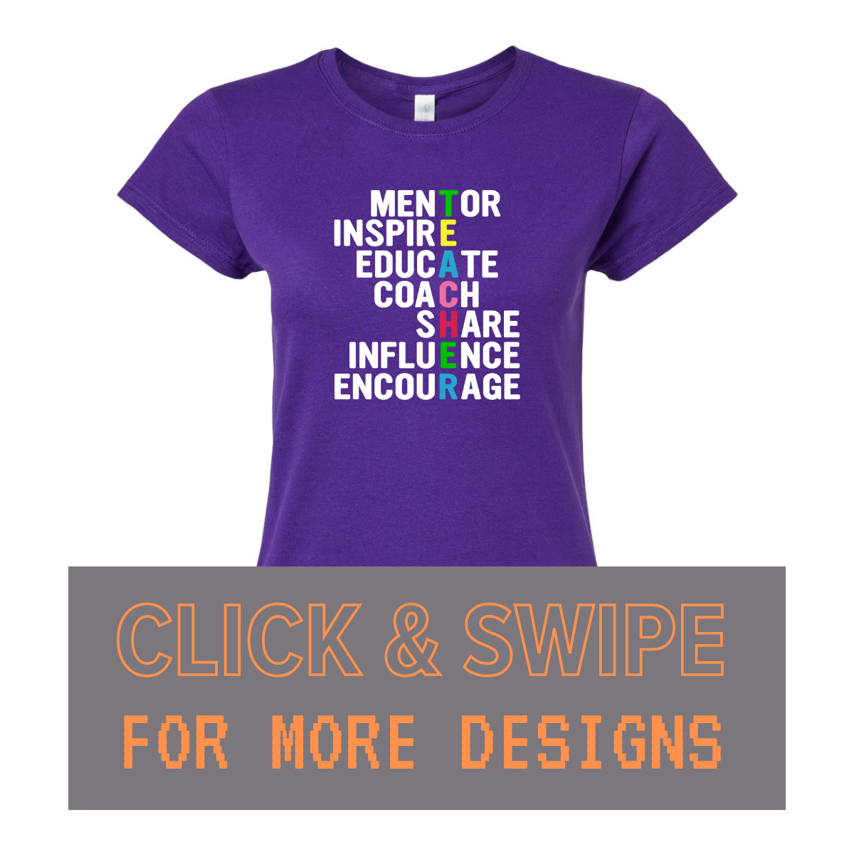 WOMEN'S Crewneck T-Shirt TEACHER Custom Design