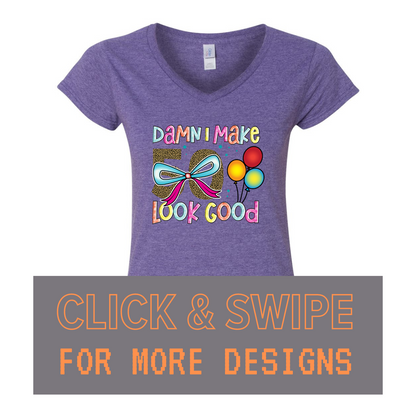 WOMEN'S V-Neck T-Shirt BIRTHDAY Custom Design