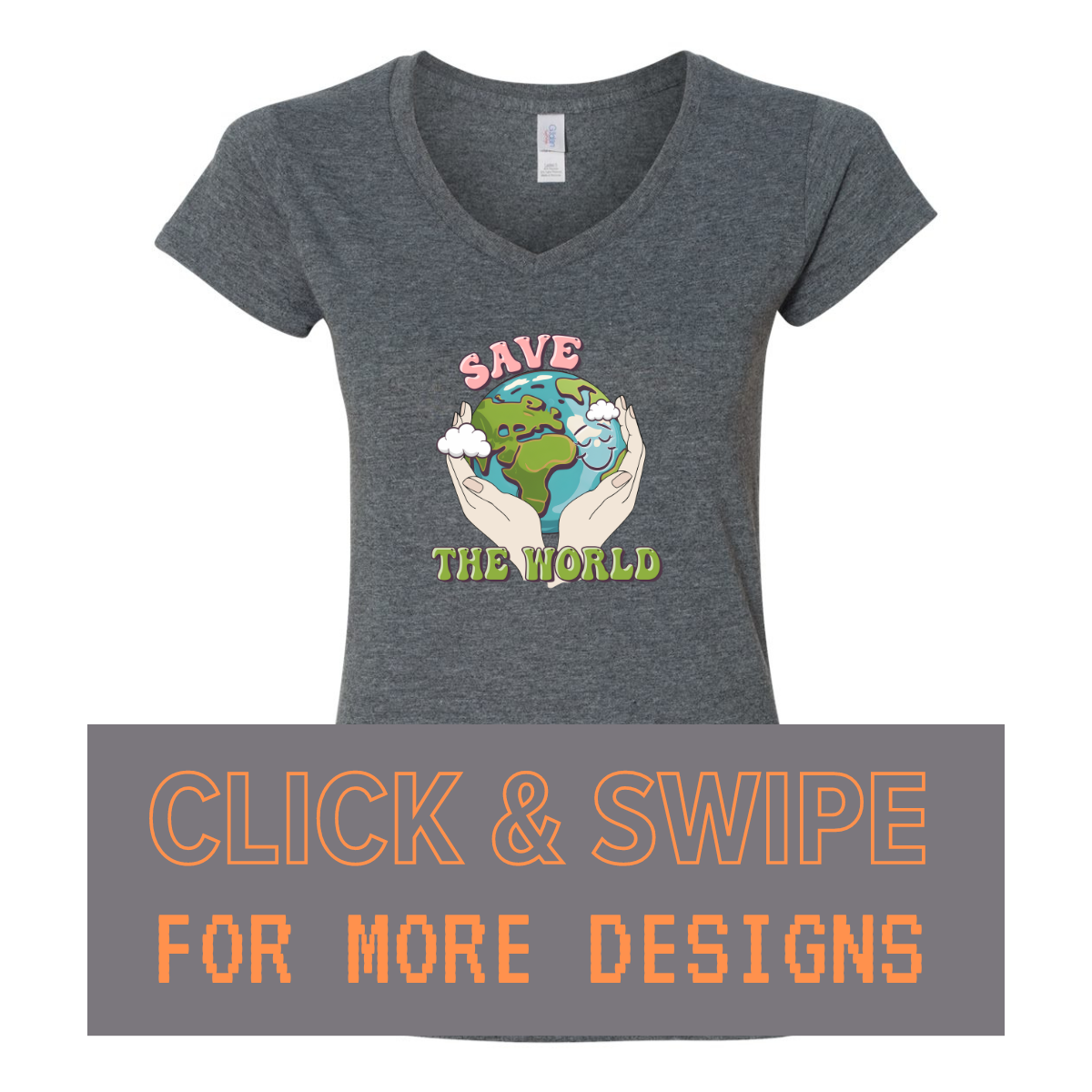 WOMEN'S V-Neck T-Shirt EARTH DAY Custom Design