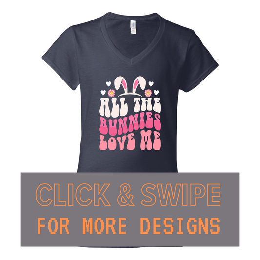 WOMEN'S V-Neck T-Shirt EASTER Custom Design