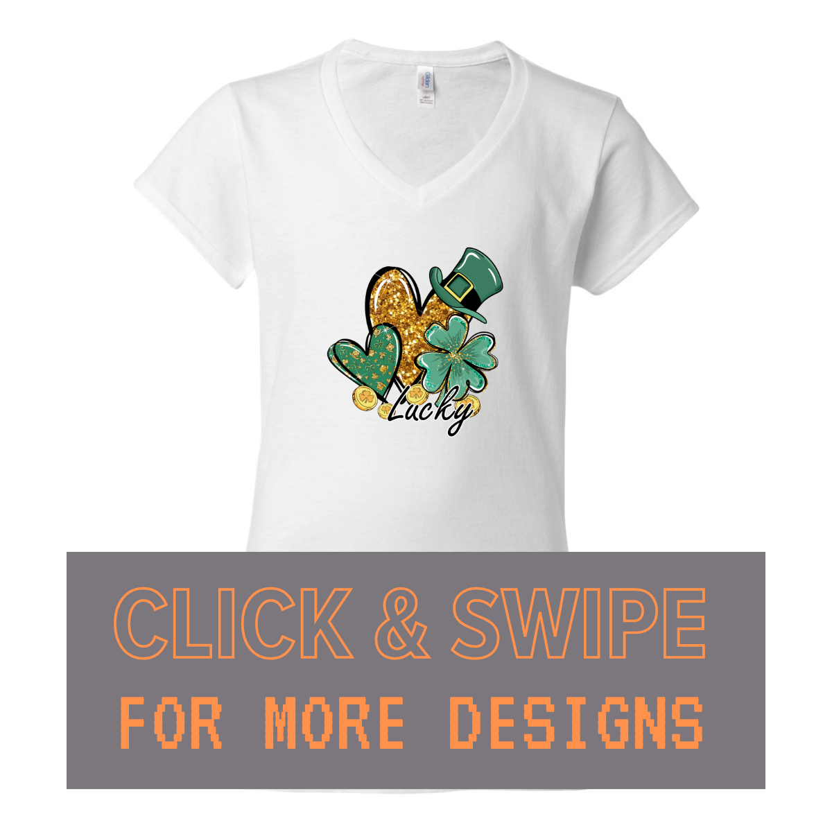 WOMEN'S V-Neck T-Shirt ST PATRICKS DAY Custom Design