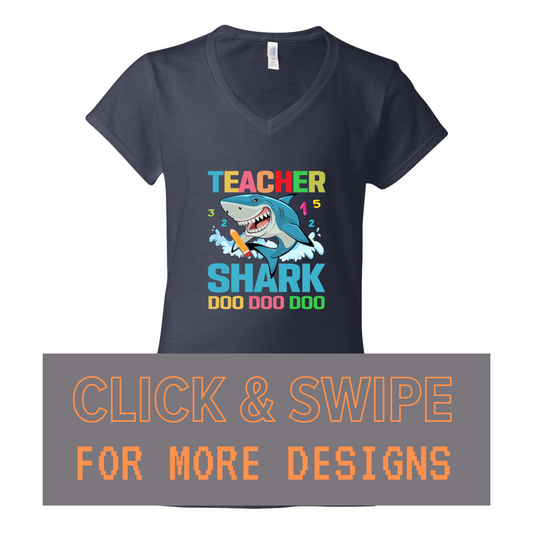 WOMEN'S V-Neck T-Shirt TEACHER Custom Design