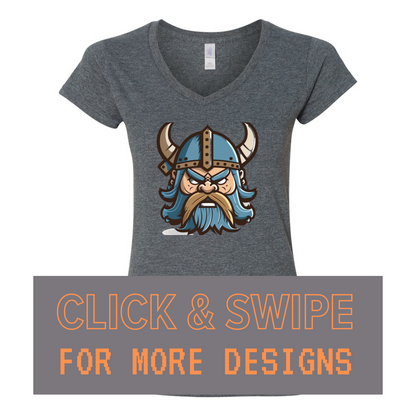 WOMEN'S V-Neck T-Shirt VIKING Custom Design