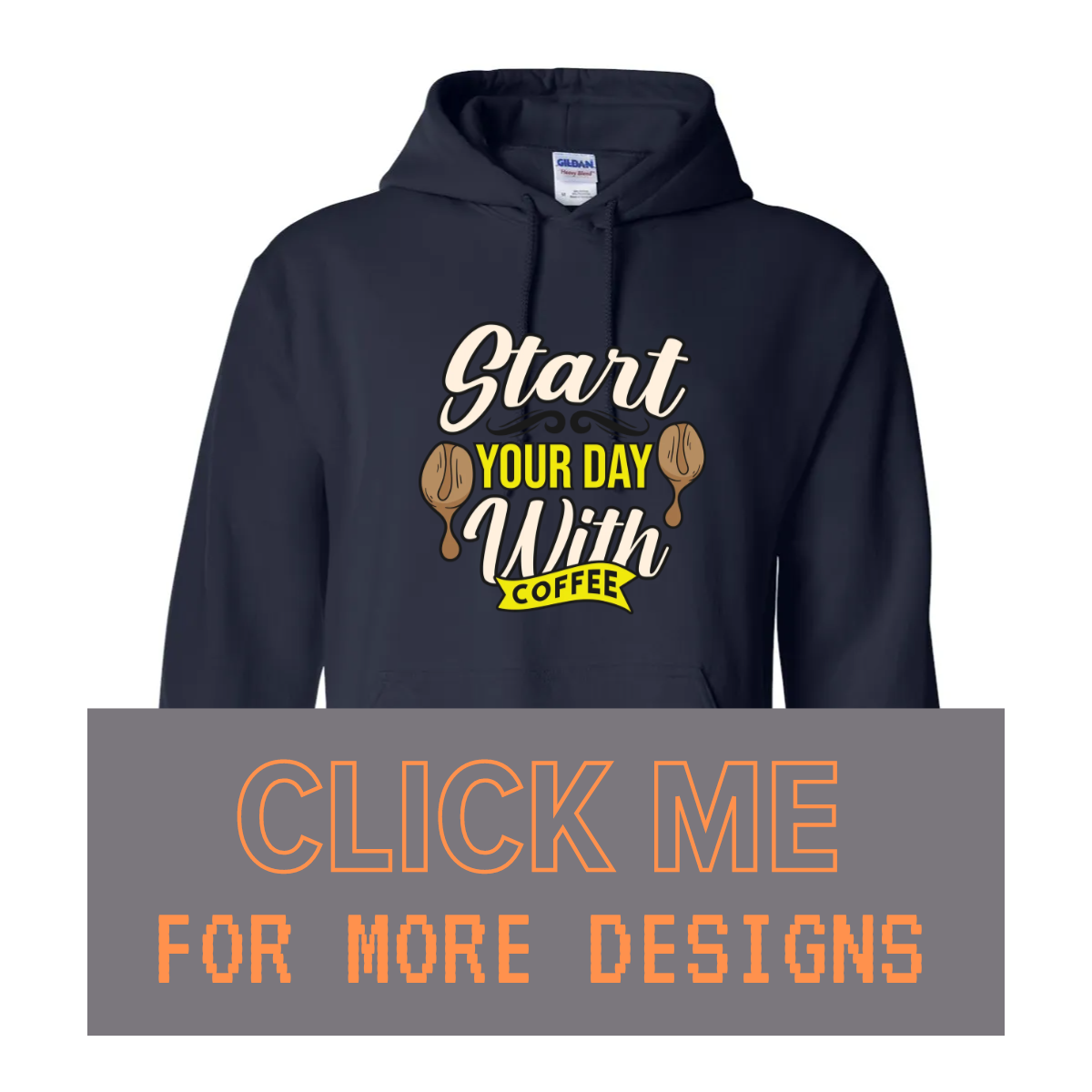 ADULT Unisex Hoodie COFFEE Custom Design