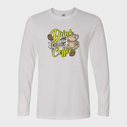 ADULT Unisex Long Sleeve T-Shirt COFFEE Custom Design